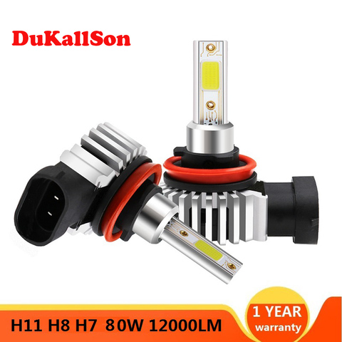 H7 H11 H8 H1 881 Turbo LED Car Fog Lights 80W 12000LM 3000K 6000K H3 9005 9006 Cooling Fan Led Mini Car Headlight Bulbs Lamps ► Photo 1/6