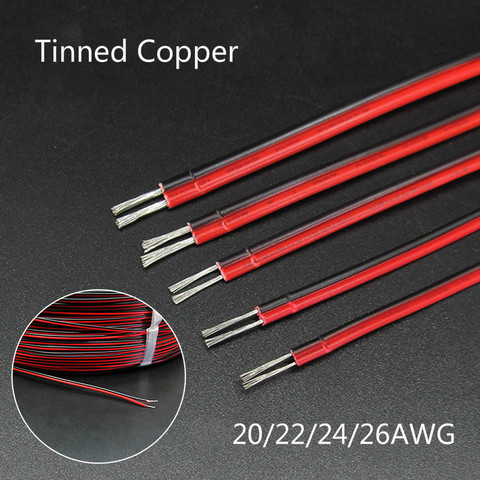 5 Meters Red Black Wire 18AWG 20AWG 22AWG 24AWG 26AWG Electrical Wire Tinned Copper Insulated PVC Extension LED Strip Cable ► Photo 1/5