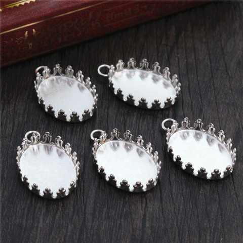 ( No Fade ) 10pcs 13x18mm Inner Size Stainless Steel Material Oval Style Cabochon Base Cameo Setting Pendant Tray -S2-31 ► Photo 1/2