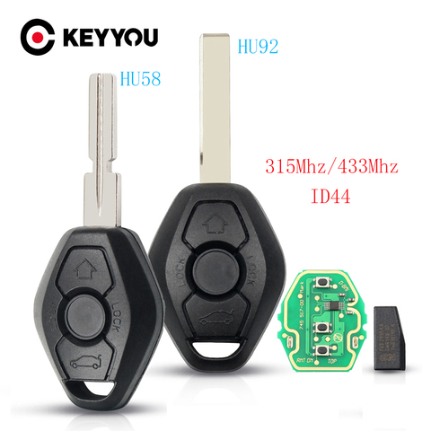 KEYYOU EWS Sytem Car Remote Key For BMW E38 E39 E46 X3 X5 Z3 Z4 1/3/5/7 Series 315/433MHz ID44 Chip Keyless Entry Transmitter ► Photo 1/6