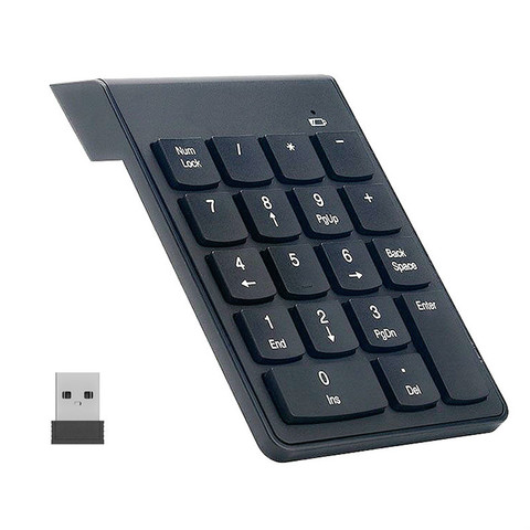 Erilles Small-size 2.4GHz Wireless Numeric Keypad Numpad 18 Keys Digital Keyboard for Accounting Teller Laptop Notebook Tablets ► Photo 1/6