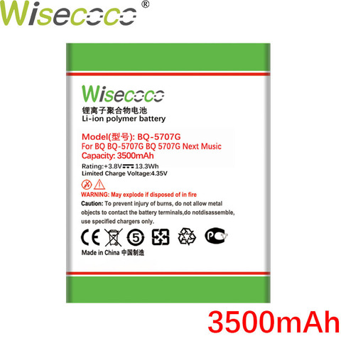 WISECOCO 3500mAh BQ-5707G Battery For BQ BQS-5707G Nxet Music In stock Latest Production High Quality Battery+Tracking Number ► Photo 1/3