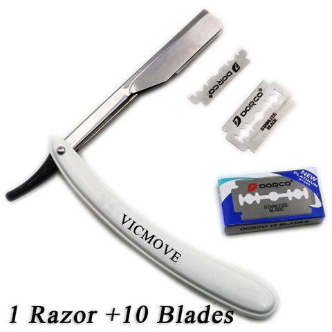 1set Men Straight Barber edge Razors Folding Shaving Knife Hair Removal Tools With 10pcs Blades ► Photo 1/6