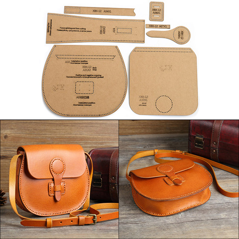 1 Set Leather Craft Women's Handbag Sewing Pattern Hard Kraft Paper Stencil Template DIY Handmade Craft Supplies 21*19*6.5cm ► Photo 1/5