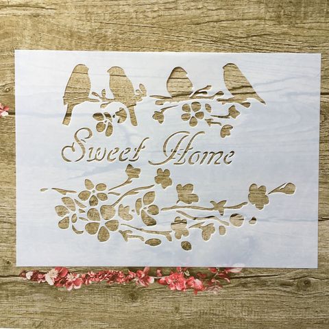 A4 29 * 21cm Sweet home bird DIY Stencils Wall Painting Scrapbook Coloring Embossing Album Decorative Paper Card Template ► Photo 1/3