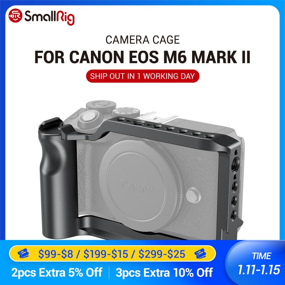 SmallRig Cage for Canon EOS M6 Mark II Feature w/ Comfortable Handle Grip 2 Cold Shoe Mount for Vlogging Accessries Attach 2515B ► Photo 1/6