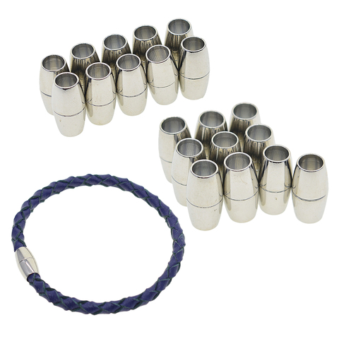 20x Barrel Tube Magnetic Clasp Closure Cap Round Leather Cord Kumihimo 4/5mm ► Photo 1/6