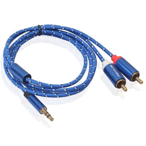 Audio Cable 0.5/1/1.8/3/5/10/15m RCA Audio Cable 2RCA Male to 3.5mm Jack to 2 RCA AUX Cable Cotton Braided Splitter for Home MP3 ► Photo 1/6