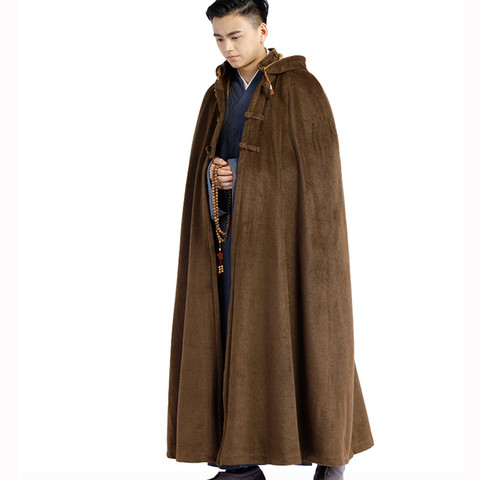 Autumn Winter Men Cloak Keep Warm Mens Hooded Cloak Vintage Men's Long Trench Coat Horse Riding Outerwear Male Capes Raincoat ► Photo 1/6