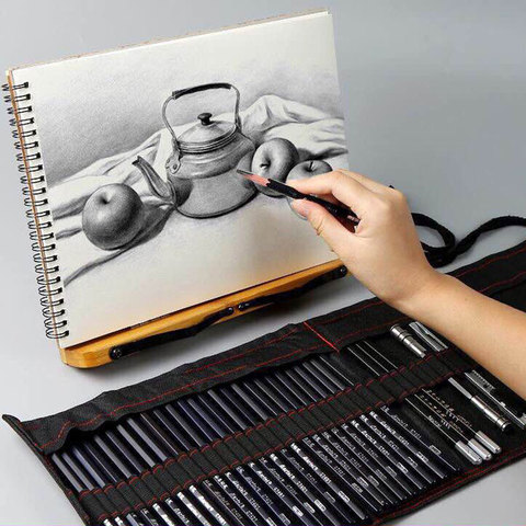 38PCS / Set outdoor sketch pencil tool set pen drawing pencil set beginner student professional full set of sketch pen art suppl ► Photo 1/6