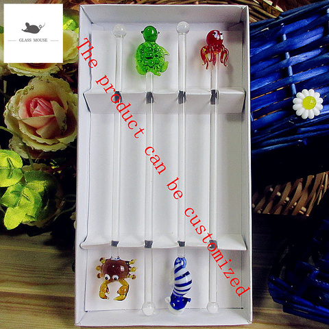 Marine animals Figurines Cocktail Wine Glass Stirring Sticks Mixing Stirrer Picks Stir Rod Drinks Muddlers Bar Swizzle Sticks ► Photo 1/6