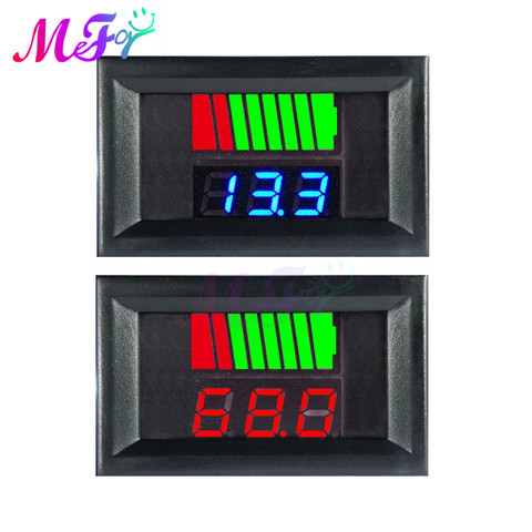 Car Battery Charge Level Indicator 12V 24V 36V 48V 60V 72V Lithium Battery Capacity Meter Tester Display LED Tester Voltmeter ► Photo 1/6