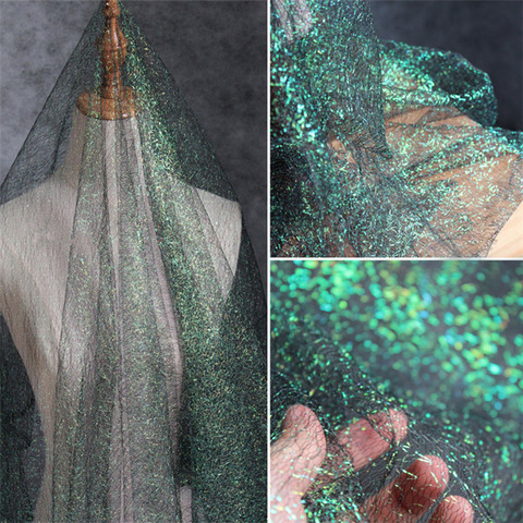 Tulle Malachite green Glitter Veil fabric Topper Tutu Prom Bow  Tulle DIY Wedding Birthday Decoration Mesh fabric ► Photo 1/6