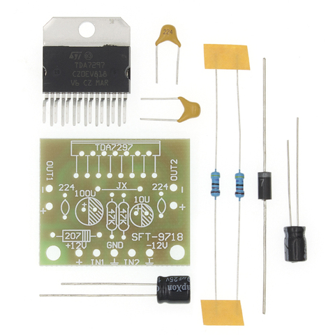 TDA7297 amplifier board spare parts dc 12v grade 2.0 dual audio encoding 15w electronic diy kit ► Photo 1/6