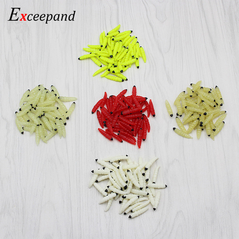 Lot 20 Pieces Exceepand 2.8 cm 0.4 g Maggot Grub Soft Lure Lifelike Worm Fishing Bait Carp Trout Fly Bait Fishing Tackle ► Photo 1/6