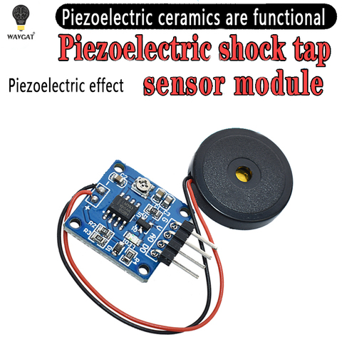 Piezoelectric shock tap sensor 5V Piezoelectric Film Vibration Sensor Switch Module TTL Level Output For Arduino UNO MEGA2560 ► Photo 1/6