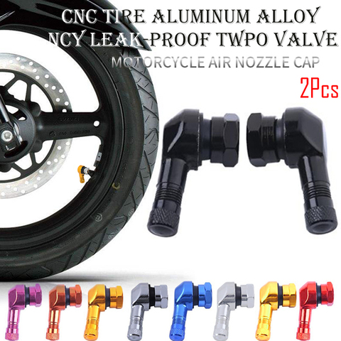 2pcs Motorcycle Rim 90 Degree Angle Aluminum Alloy Valve  Motorcycle Wheel Tire Tubeless Valve Stems For Rim Wheel Parts CNC ► Photo 1/6