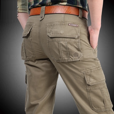 Cargo Pants Men Casual Multi Pockets Tactical Pants Autumn Cotton