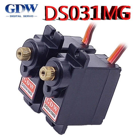 GDW DS031MG 9g 12g Metal Gear Micro Mini Digital Servo High Speed Angle 180 for 450 Helicopter Fix-wing RC Auto Robot Arm ► Photo 1/6