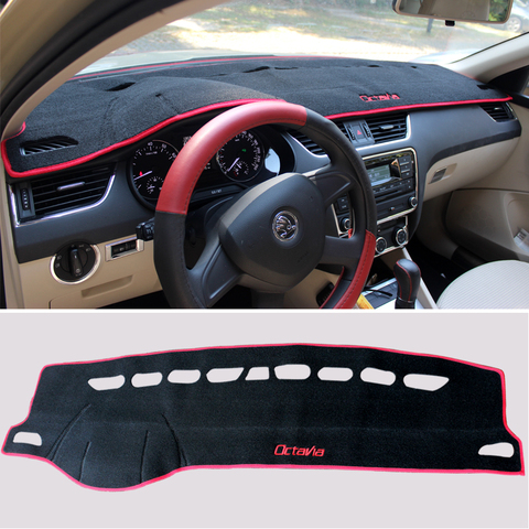 Car Dashboard Cover Mat Avoid Light Pad Instrument Panel Carpet Trim For Skoda Octavia 3 A7 2015 2016 2017 2022 Accessories ► Photo 1/6