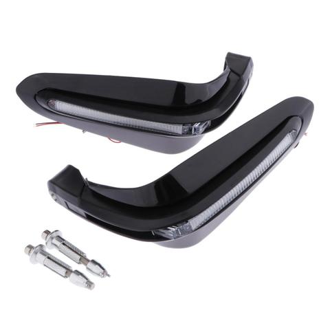 1 Pair Motorcycle Handlebar Hand Guards with LED Light Hand Guards Protectors for ATV Motocross Dirt Bike ► Photo 1/6