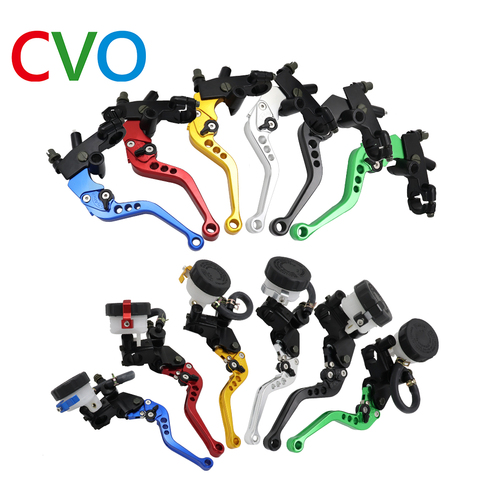 Hydraulic Brakes Motorcycle Brake Lever Master Cylinder Clutch  Levers Pumping Brake Oil Storage Kit Fuel Tank Set 7/8