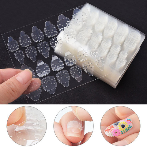 1 piece 8.1cm*7cm Fake Nails Sticker Transparent Double Sided Adhesive Tapes Stickers False Nail Tips Extension Stick Tools ► Photo 1/6