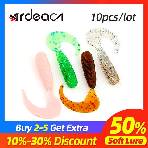 ARDEA 10pcs soft lure plastic worm lure 45mm 1g grub Silicone bait Wobblers lure Fishing Artificial Baits ► Photo 1/6