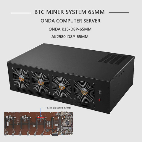 BTC Mining Rig Case ETH Server Frame USB Miner Rack For Onda AK2980-D8P K7 K15 65mm B250-D8P-D3 2980 55MM 8 GPU Card Chassis ► Photo 1/6
