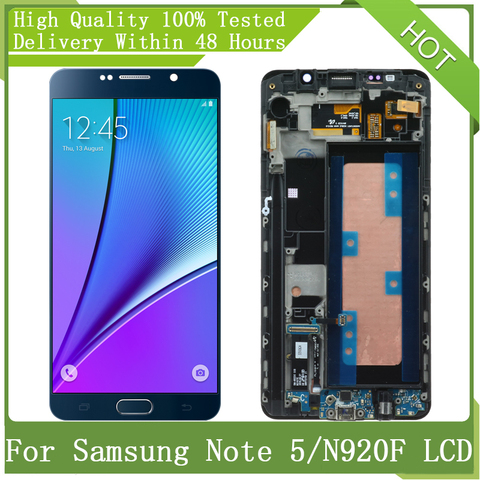 5.7'' SUPER AMOLED For SAMSUNG Note5 N9200 N920C N920A N920F LCD Display Touch Screen Digitizer Assembly With Frame Replacement ► Photo 1/6