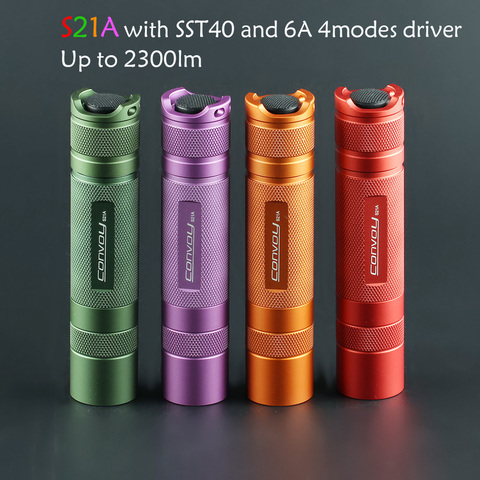 green / purple / orange / red  Convoy S21A with luminus SST40,orange peel reflector ► Photo 1/6