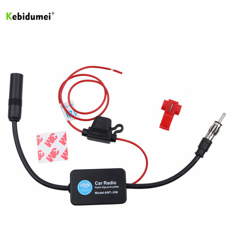 kebidumei 12V Car Radio Antenna FM/AM Radio Signal Amplifier Booster Car Antenna Aerials 80-108MHZ For Marine Boat Auto ► Photo 1/6