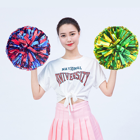 Buy Online 1 Piece Colorfast Metallic Cheerleader Pom Poms Cheerleading Pompoms Cheer Pom Majorettes Hand Flower Aerobics Balls Sports Alitools