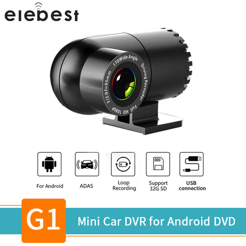 USB Mini Dash Cam Hidden Car DVR Lens 360 degree rotatable Camera ADAS LDWS Auto Digital Video Recorder for CAR Android  player ► Photo 1/6