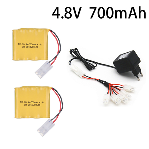 Rechargeable 4XAA Battery Pack Remote Control Toy Car Battery 4.8V 700mAh Ni-CD Battery With 4.8V Charger 4.8V Ni-CD ► Photo 1/6