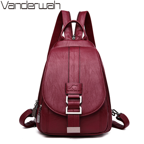 2022 New Simple Women Small Backpack High Quality Soft Leather Crossbody Bags For Teenage Girls Multifunction Ladies Chest Bag ► Photo 1/6