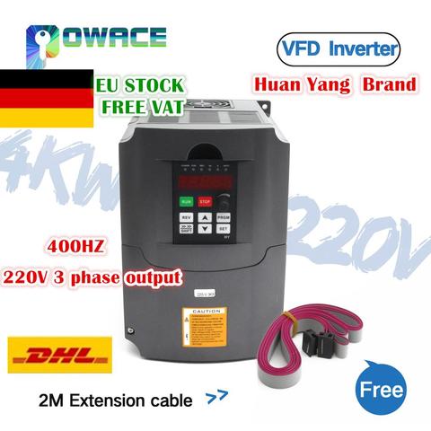 [EU/RU Dlivery]  4KW 220V or 380V  VFD Variable Frequency Drive Inverter 4HP 18A speed control&2M Extension cable ► Photo 1/6