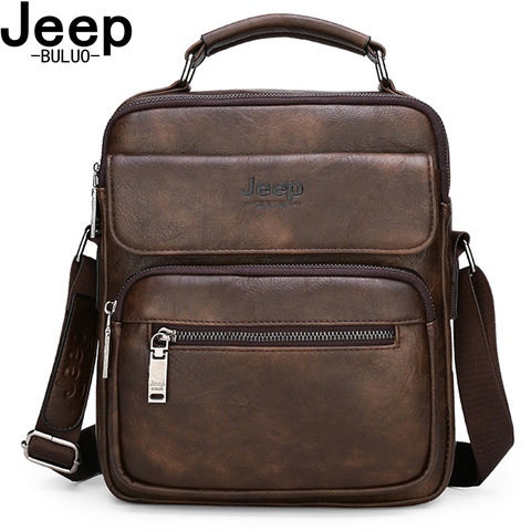 JEEP BULUO Men's Handbags Famous Brand Big Size Man Leather Crossbody Shoulder Messenger Bag For 9.7 inch iPad Casual Business ► Photo 1/6