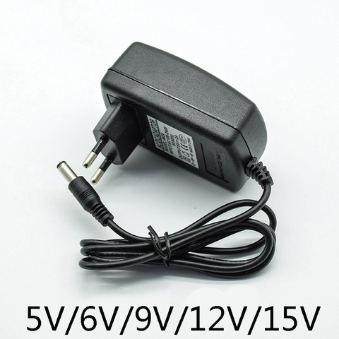 100-240V AC Converter Adapter DC 5V 3A 6V 2A/3A 9V 2A 12V 2A 15V 1A Power Supply Charger EU Plug 5.5mm * 2.5mm(2.1mm) AC to DC ► Photo 1/5