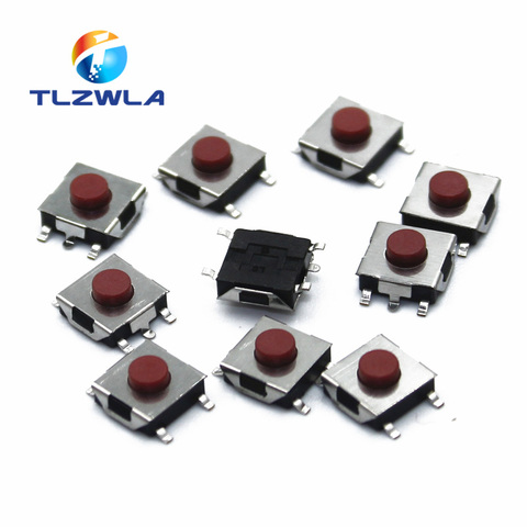 100PCS Flat Red SMD 5Pin 6x6 Tact Push Button Switch 6*6*3.1MM Micro switch 6x6x3.1mm ► Photo 1/4