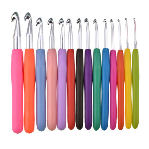 14pcs Crochet Hooks Set Big Size Soft Handle Crochet Needles Yarn Weave Knitting Needles Set With Bag ► Photo 1/5