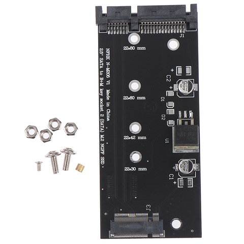2022 B+M ke M.2 ssd ngff to 2.5inch 15pin sata3 pc converter adapter card ► Photo 1/6