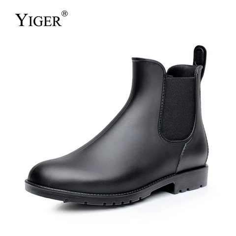 YIGER Men Rain boots man Chelsea boots male Ankle boots men Casual Boots Men rubber rain shoes Waterproof Best-selling style 015 ► Photo 1/6