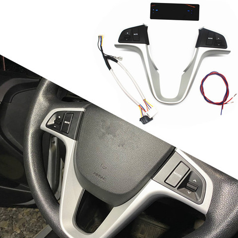 For Hyundai VERNA SOLARIS Steering wheel audio volume music control button switch with Bluetooth telephone sound order backlight ► Photo 1/6