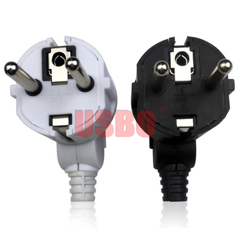 Elbow Black White 16A 250V Europe Germany French Korea Russia Portugal Belgium detachable electric plug Power cable wiring plug ► Photo 1/6