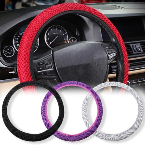 Universal Breathable Ice Silk Anti-Slip Car Steering Wheel Protector Cover Decor ► Photo 1/6