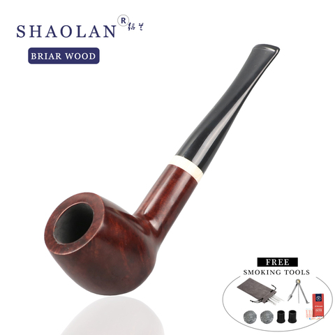 FREESHIPPING  BriarWood Pipe Straight Stem Tobacco Pipes 9MM Filters Hot Sale Free Smoking Tools ► Photo 1/6