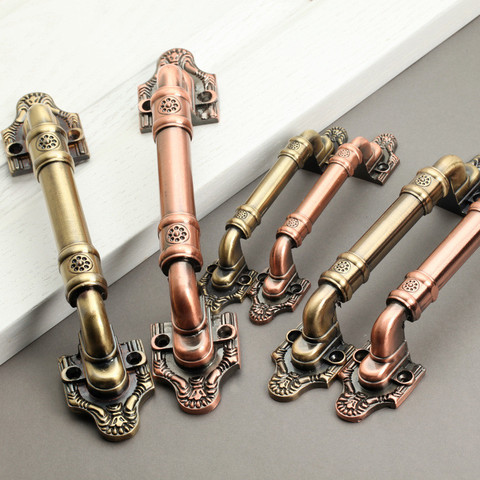 An+ Vintage Door Handles Antique Knobs Bronze Handles for Kitchen Door Cabinets Cupboard Handles Furniture Hardware ► Photo 1/5