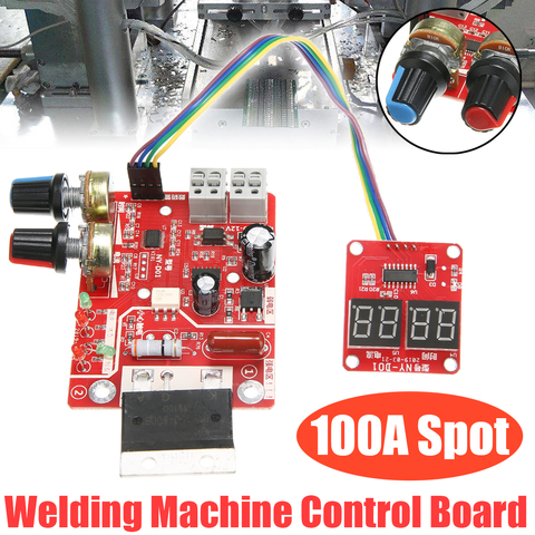 100A Digital Spot Welder Machine Time Control Board Spot Welding Adjust Time & Current Transformer Controller Panel Module ► Photo 1/6