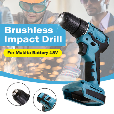 Electric Cordless Brushless Impact Drill 18V 90Nm Hammer Drill Screwdriver DIY Power Tool Rechargable For Makita Battery ► Photo 1/6